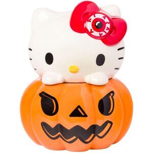 New Hello Kitty Halloween Red Eye Bow Sculpted Canister Cookie Jar